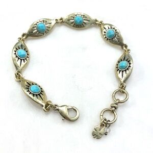 Lucky Brand Silver-Tone Bracelet with Turquoise Accents